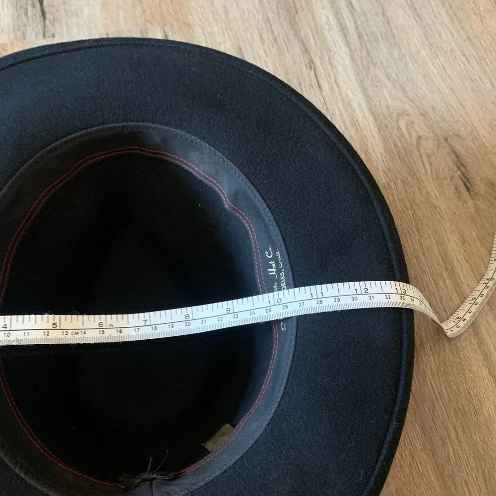 Vintage 80s Golden Gate 100% Wool Western Cowboy Hat w/ Leather Band - XL